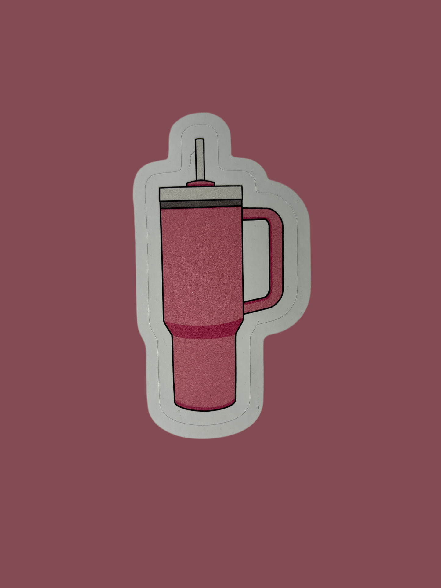 Pink drinking cup individual sticker