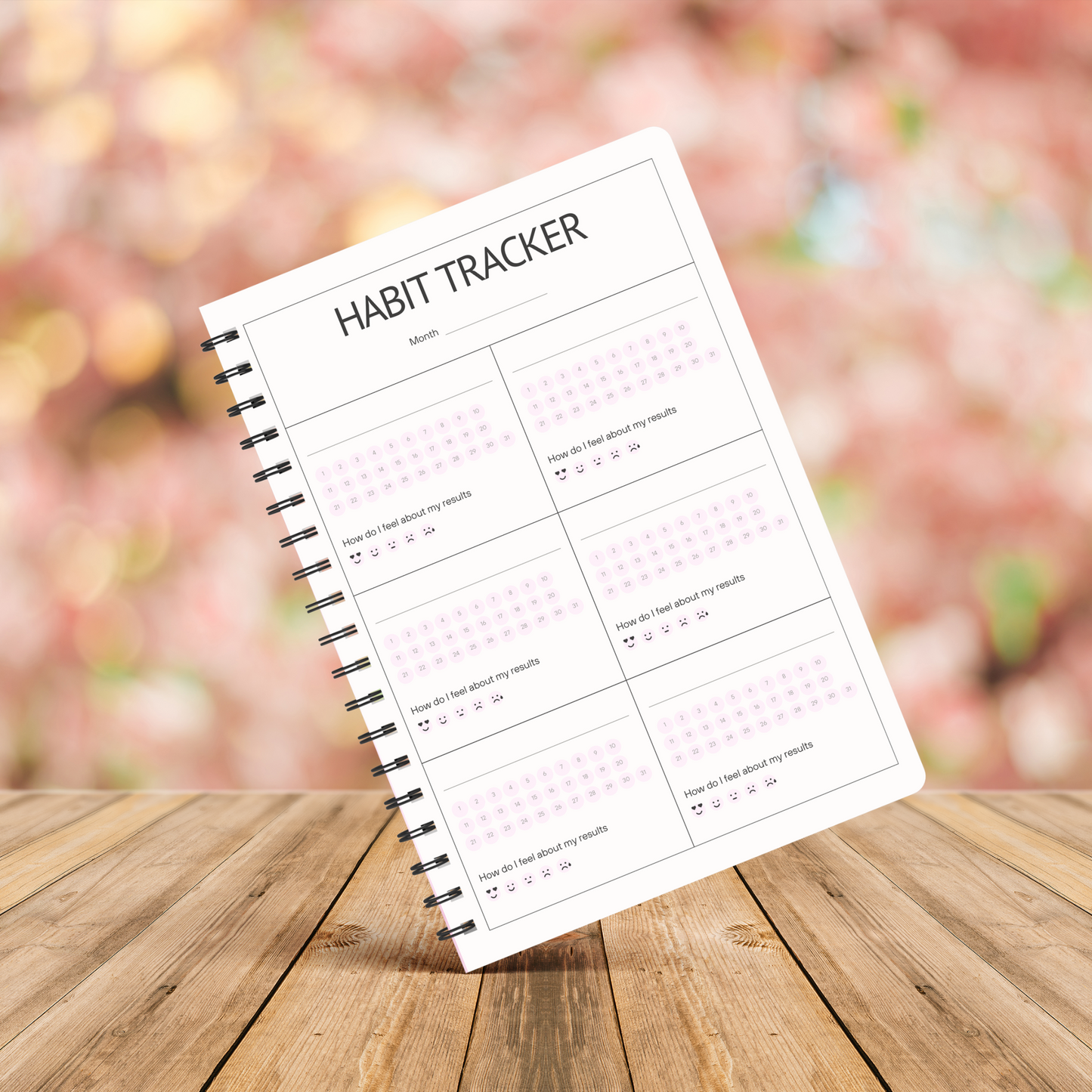 Habit Tracker Pink Notebook A5 or A4 sizes , Habit organiser notebook, Daily journal tracker, Manifest, cute stationery