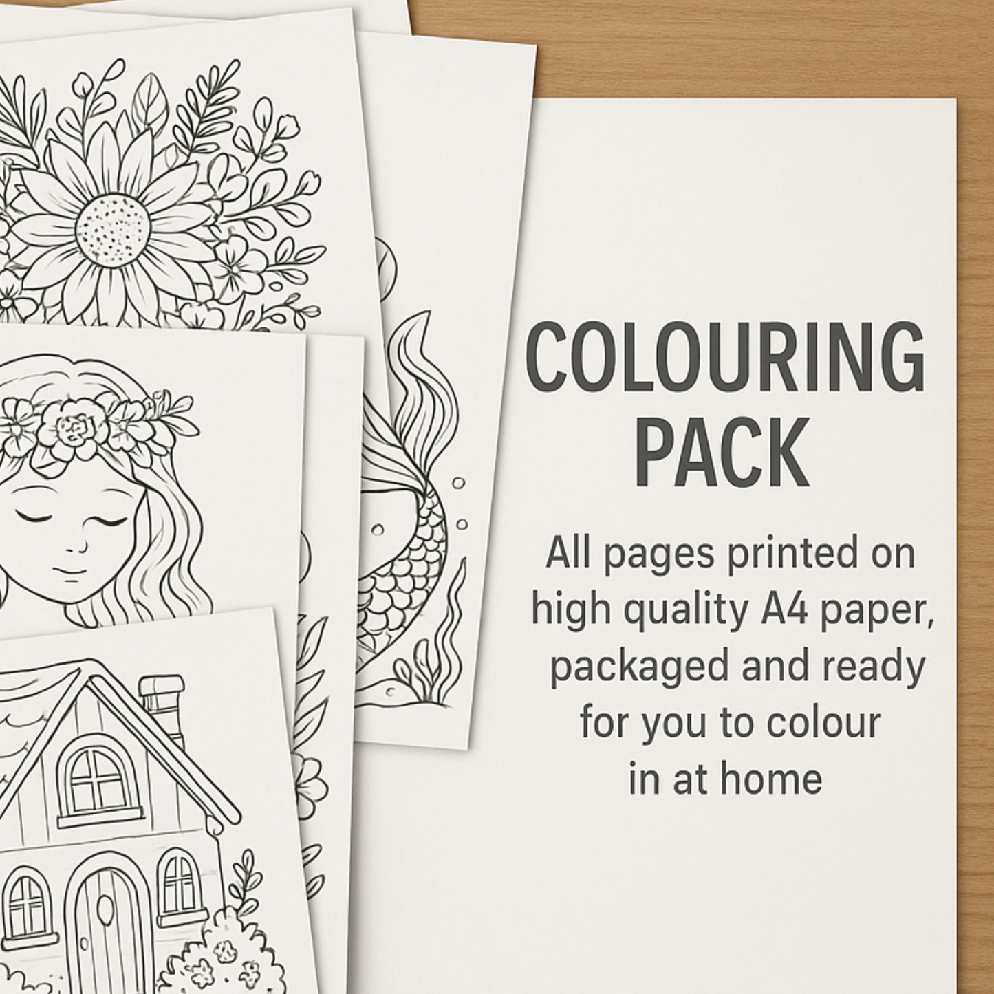 Highland Coo colouring sheet pack - 5 designs, 20 sheets, Scotland gift, Kids and Adult colouring pack, colouring stationery