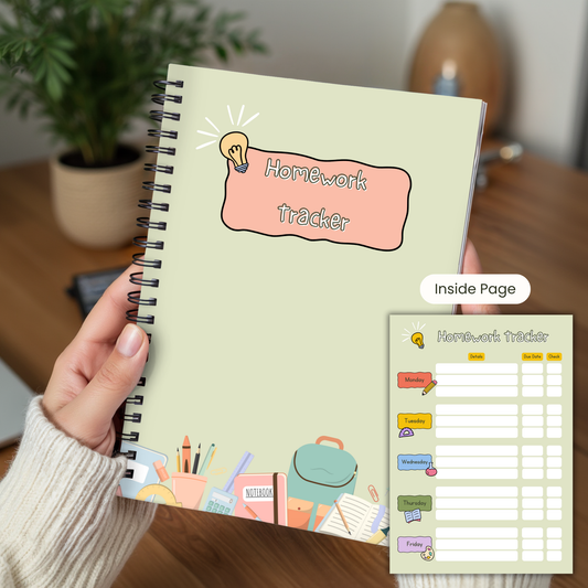 Homework Tracker Notebook, Study aid notebook, homework organiser, back to school 2025, Planner notebook A5 or A4, pupil class organisation