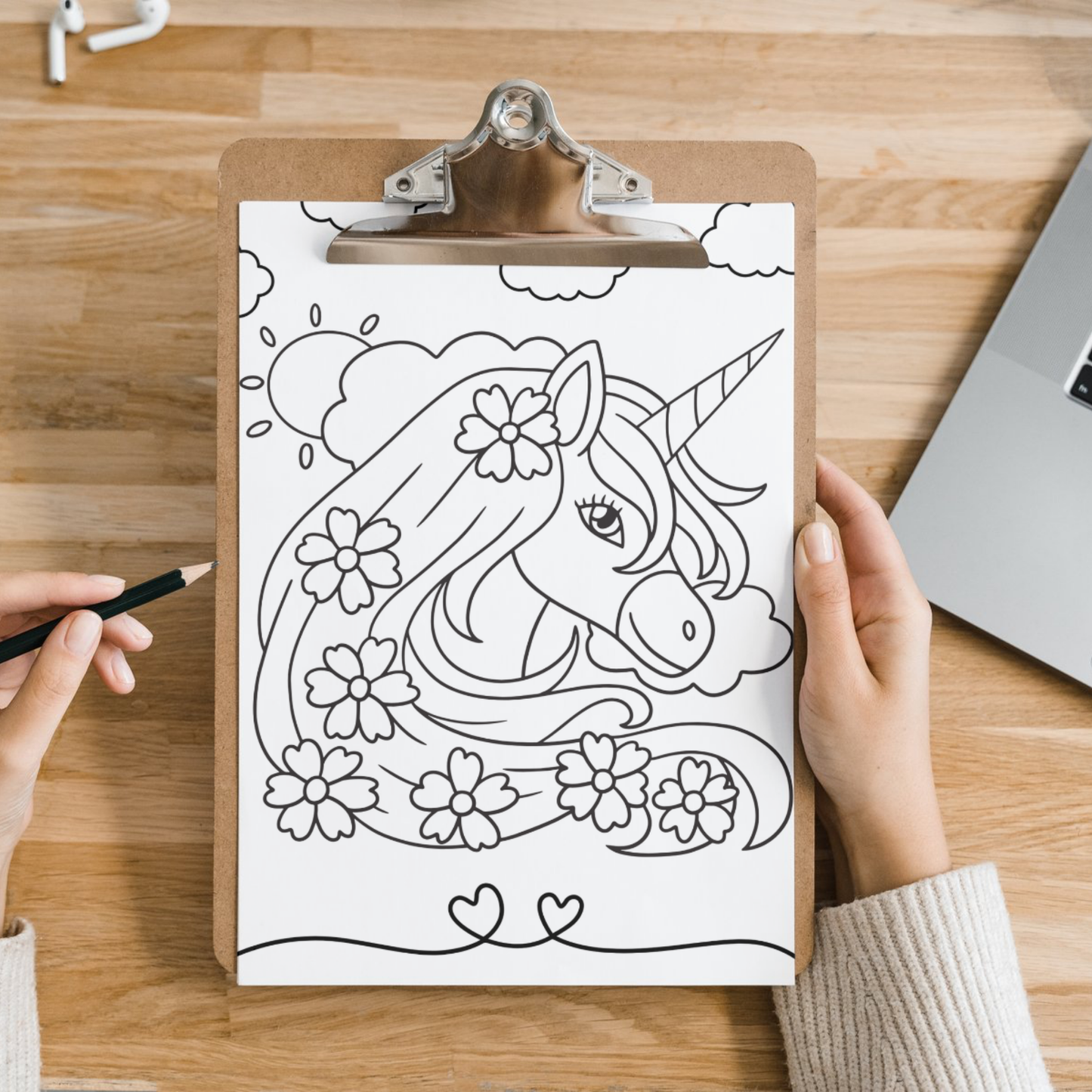 Unicorns colouring sheet pack - 5 designs, 20 sheets, Kids and Adult colouring pack, bespoke colouring sheet stationery