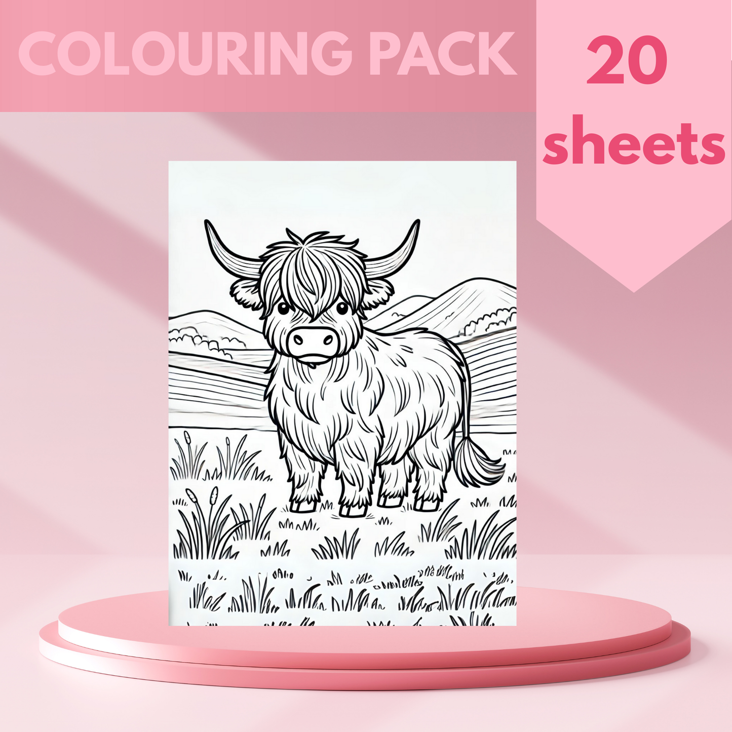 Scotland colouring sheet pack - 5 designs, 20 sheets