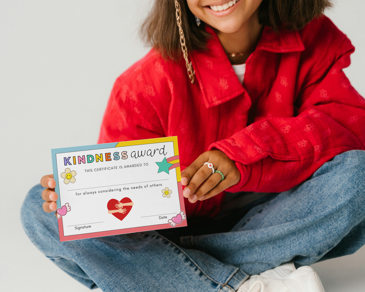 Printed Kindness Award Pupil Certificate, A4 or A5 certificates, classroom management resources, teacher class resources, home school
