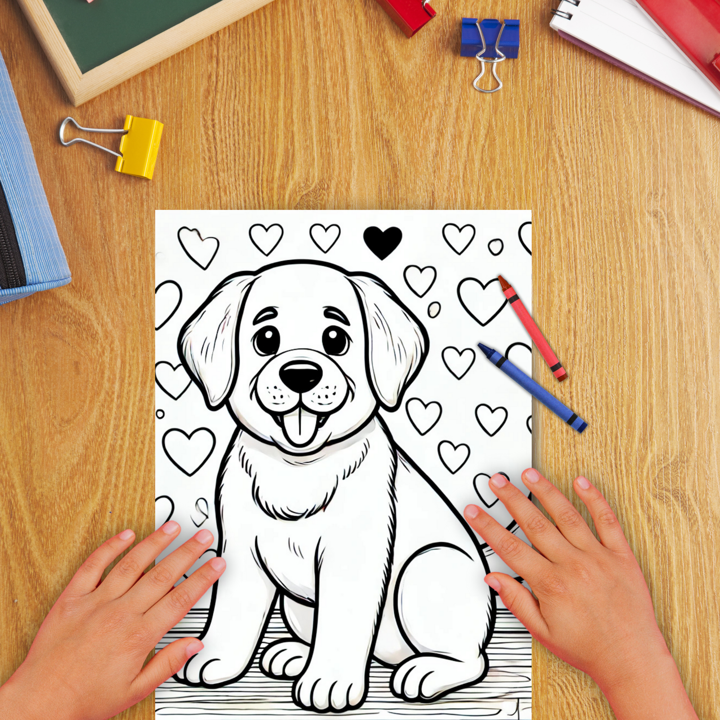 Labrador colouring sheet pack - 5 designs, 20 sheets, dog mum gift, Kids and Adult colouring pack