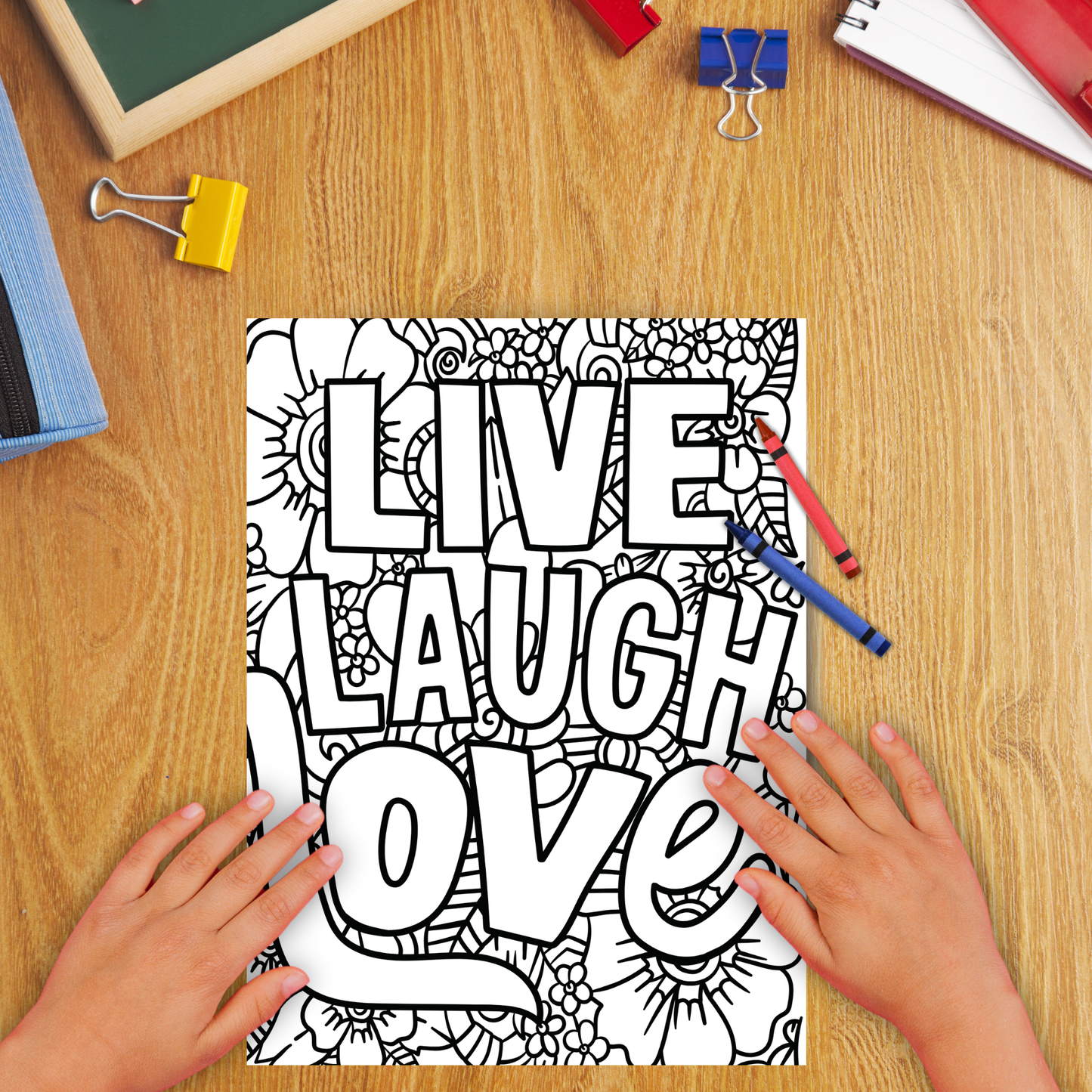 Positive Quotes colouring sheet pack - 4 designs, 20 sheets, Kids and Adult colouring pack, bespoke colouring sheet stationery
