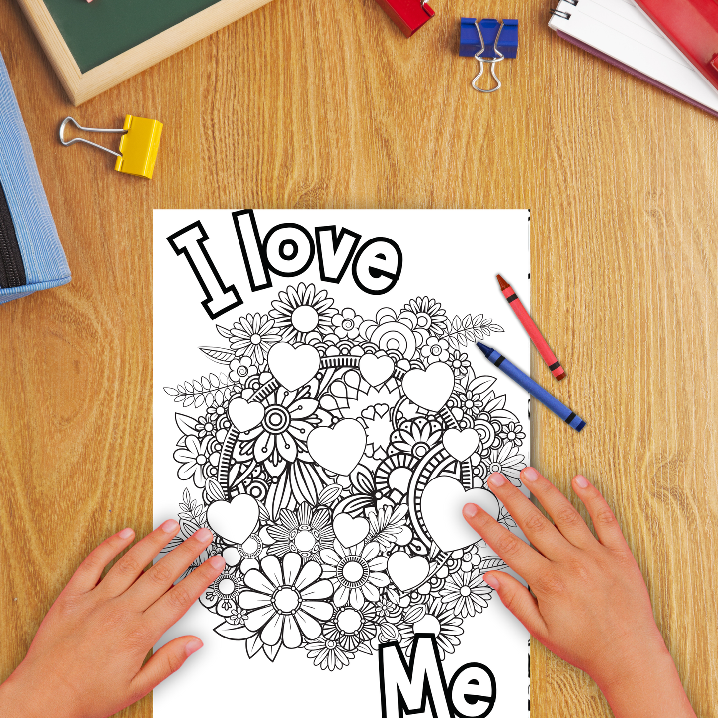 Positive Affirmations colouring sheet pack - 4 designs, 20 sheets, Kids and Adult colouring pack, bespoke colouring sheet stationery