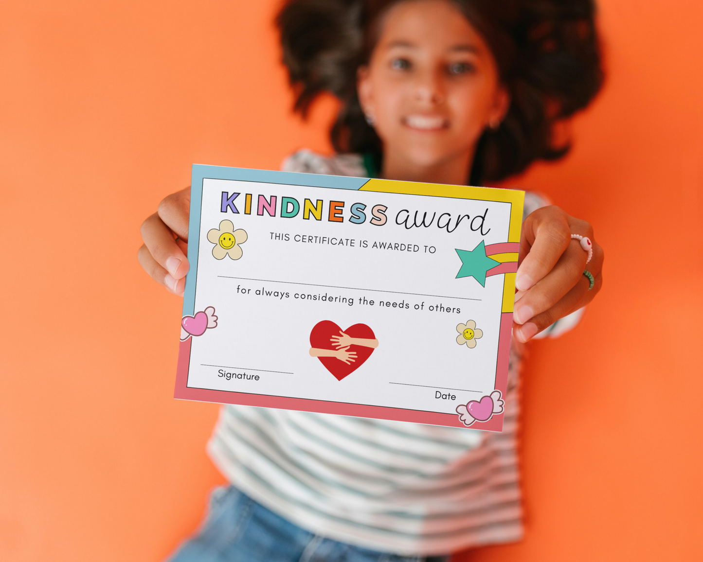 Printed Kindness Award Pupil Certificate, A4 or A5 certificates, classroom management resources, teacher class resources, home school