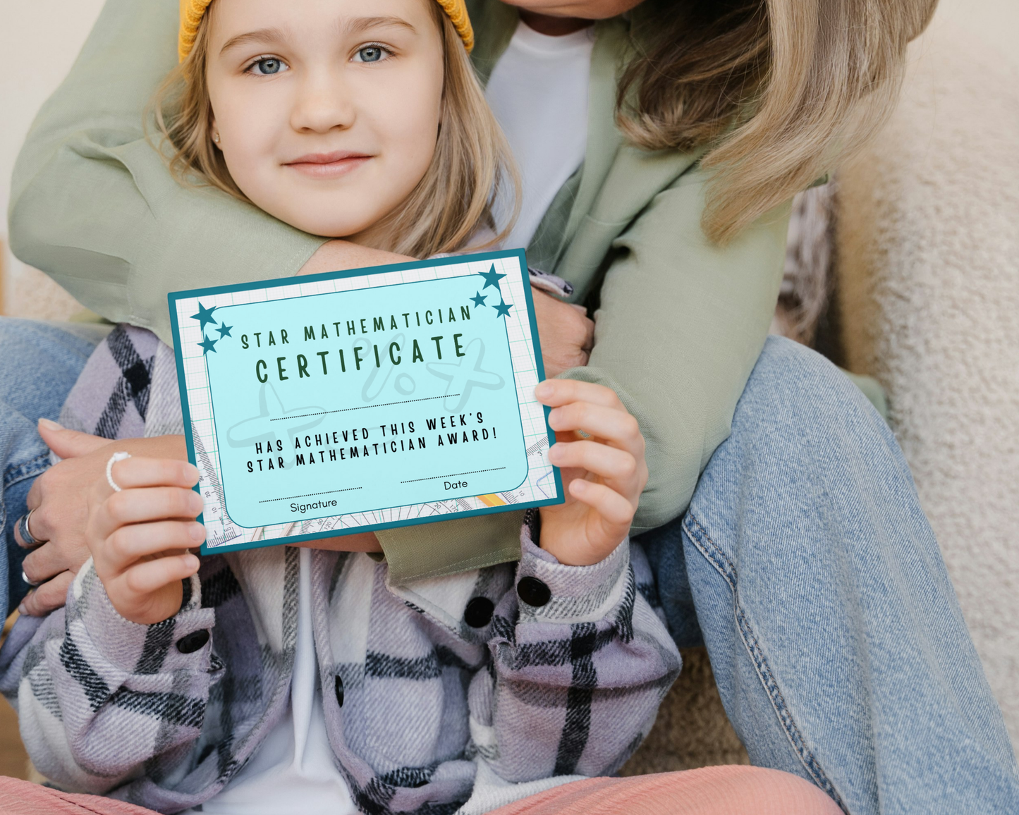 Printed Mathematician of the Week Pupil Award, A4 or A5 certificates, classroom management resources, teacher class resources, home school