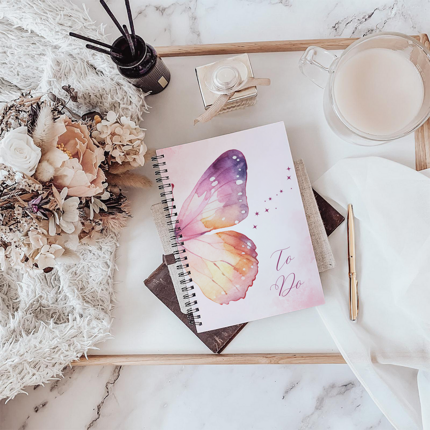 Butterfly Dreams To-Do List Notebook A5 or A4, back to school notebook, work to do list notepad