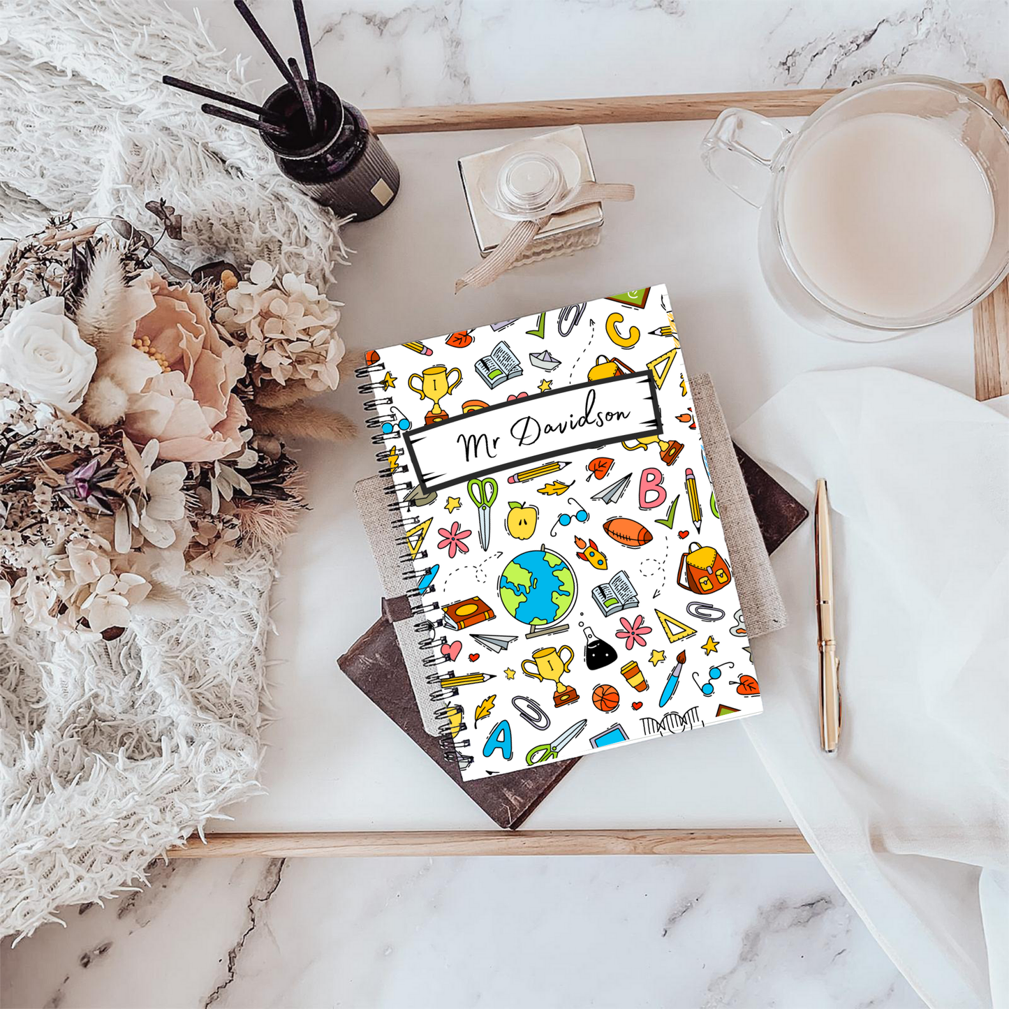 Personalised Teacher/ School Assistant Notebook A5 or A4 sizes, End of term gift, Teacher Notebooks stationery