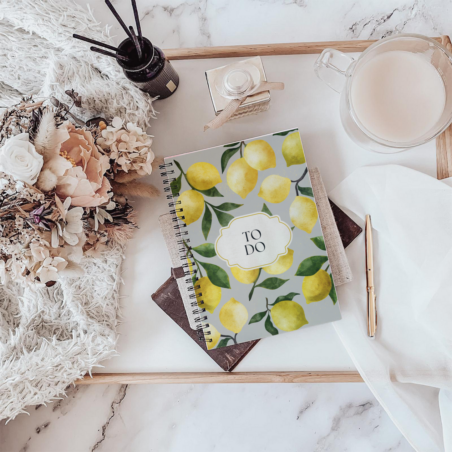 Lemon Zest To-Do List Notebook, A5 or A4 Sizes, back to school notebook, work to do list notepad
