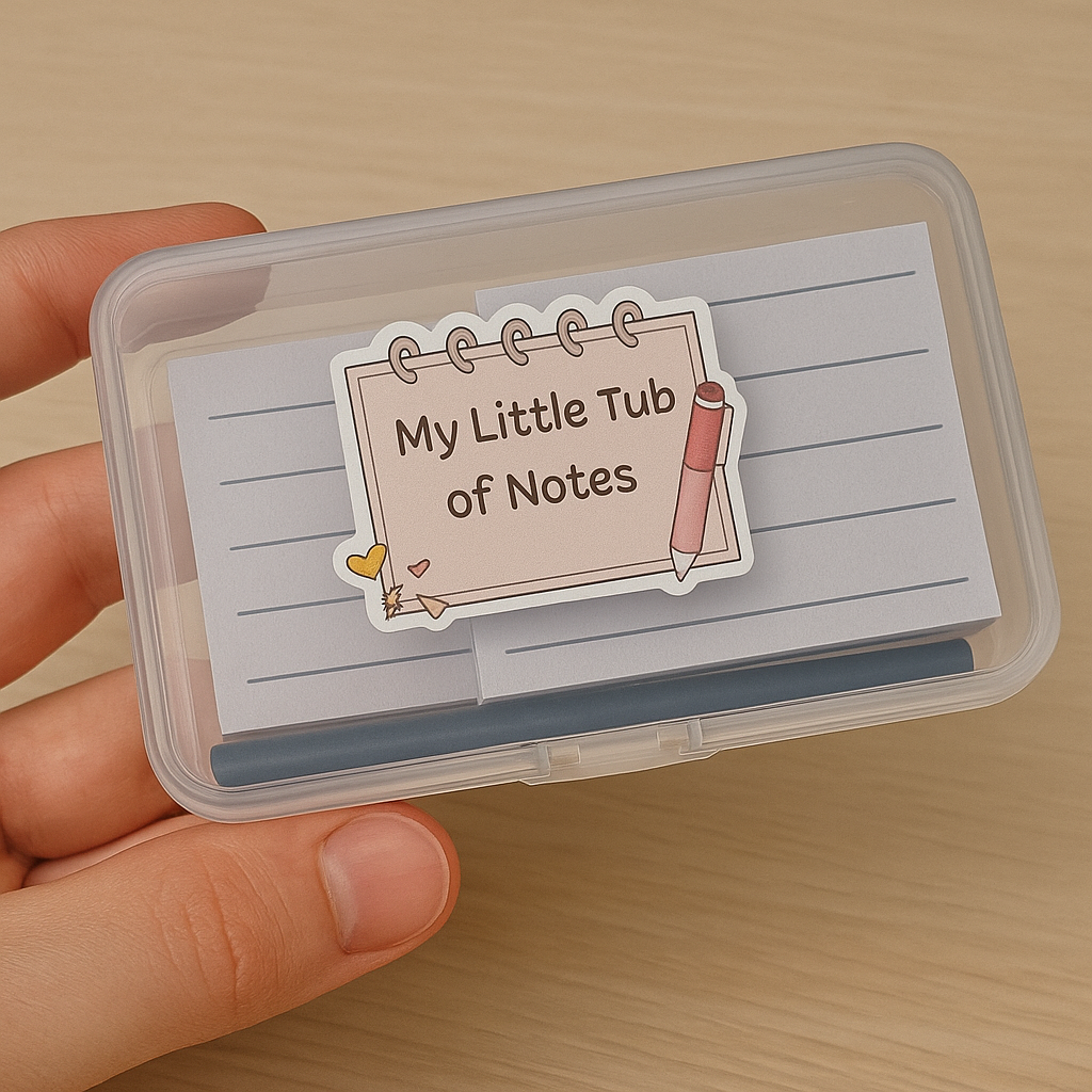 Little Tub of Notes - Handy Notes Tub for on the go, Little Tub of Notes - Handy Notes Tub for on the go, cute stationery gift, mini note tub, gifts for her, back to school gifts