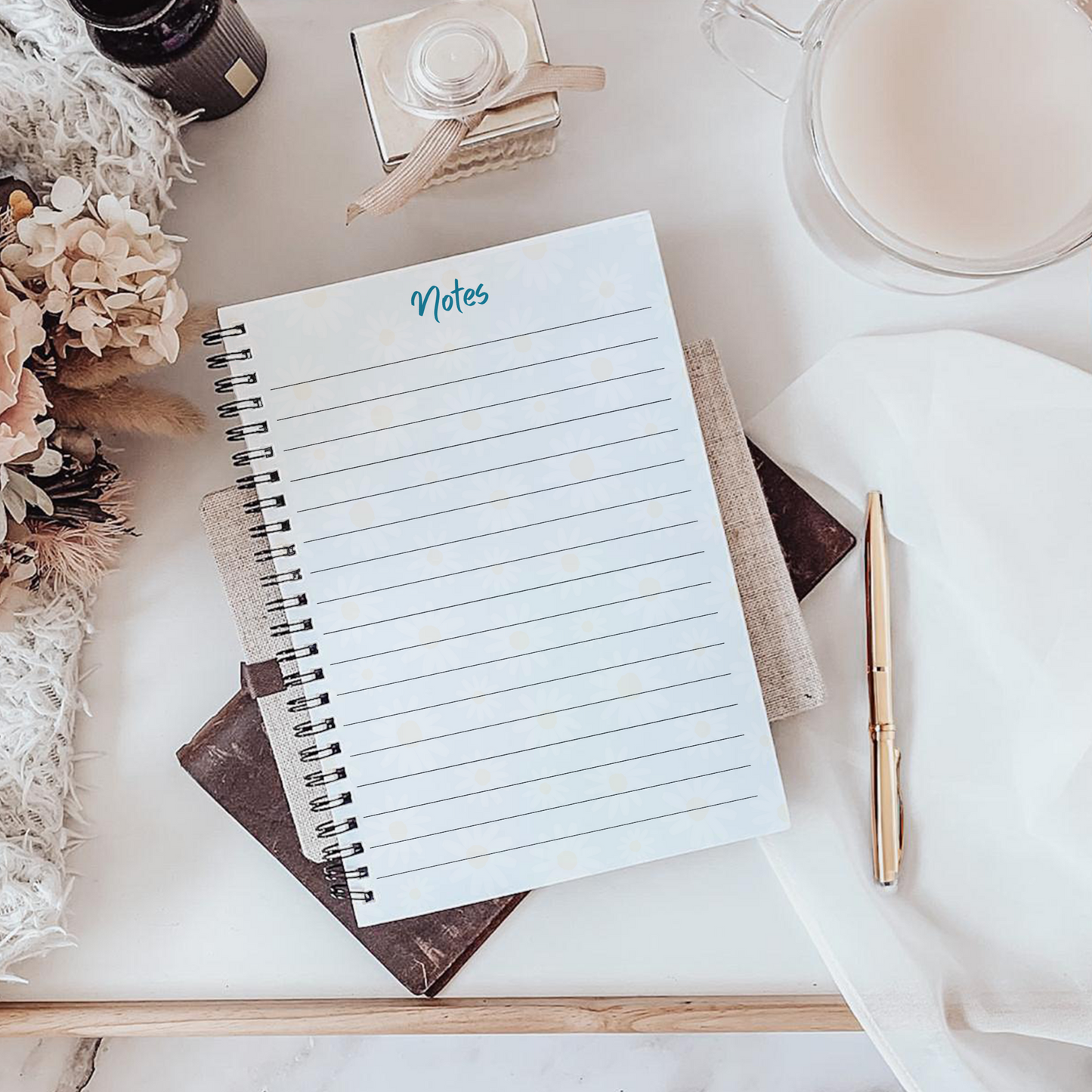 Blue Daisy Notebook, A5 or A4 sizes
