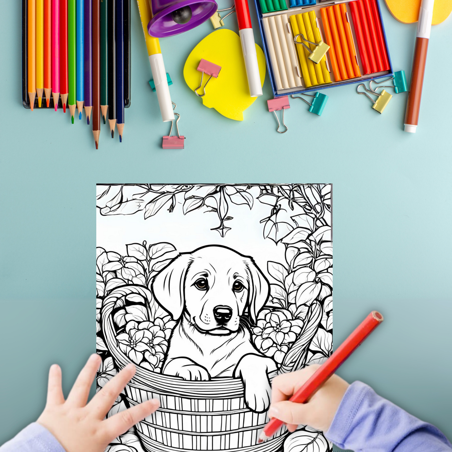 Labrador colouring sheet pack - 5 designs, 20 sheets, dog mum gift, Kids and Adult colouring pack