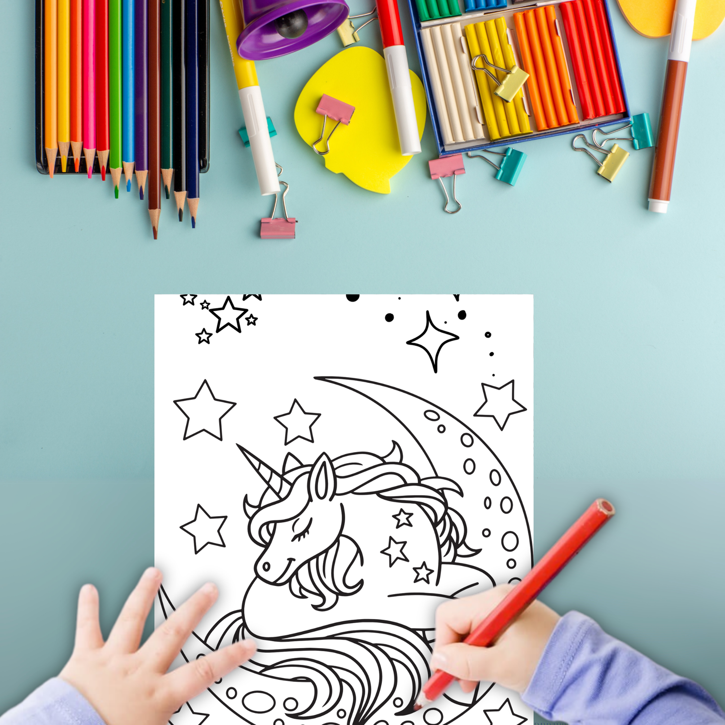 Unicorns colouring sheet pack - 5 designs, 20 sheets, Kids and Adult colouring pack, bespoke colouring sheet stationery