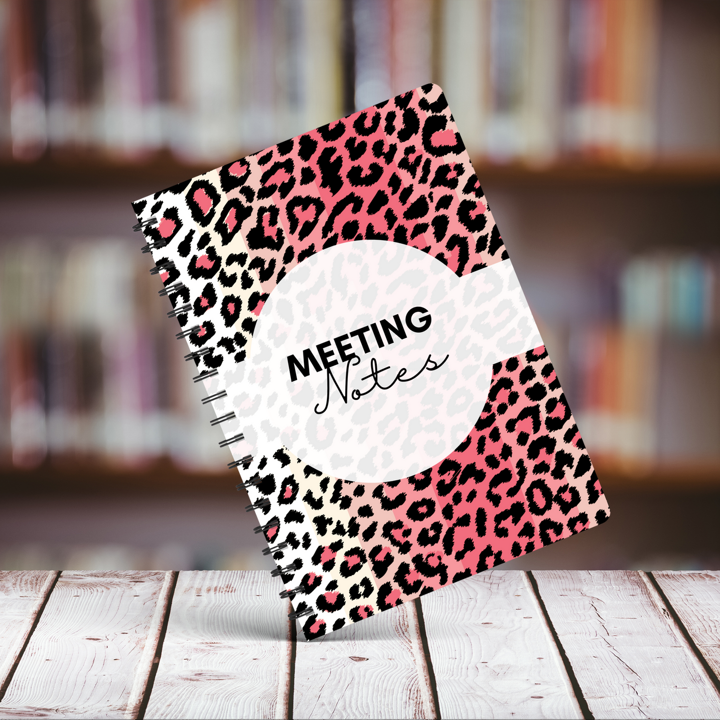 Meeting Notes Book Pink Animal Print A5 or A4, Meeting Agenda Notes, Printed lined inserts, work stationery organiser