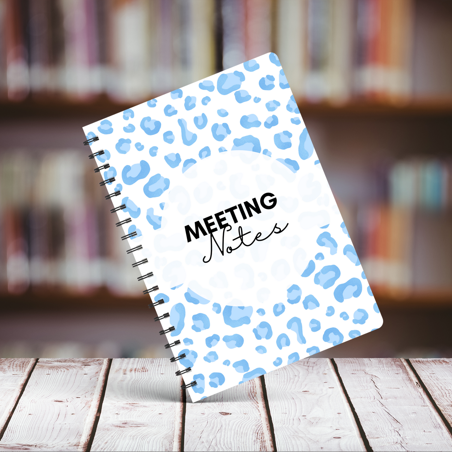Meeting Notes Book Baby Blue Animal Print A5 or A4, Meeting Agenda Notes, Printed lined inserts, work stationery organiser