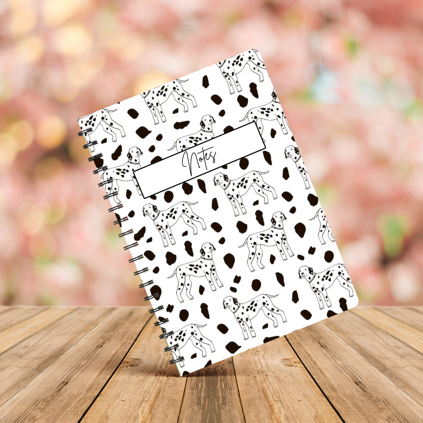 Dalmatian B/W Notebook A5 or A4, , Dog mum gift, Dalmatian print notebook stationery for work, student