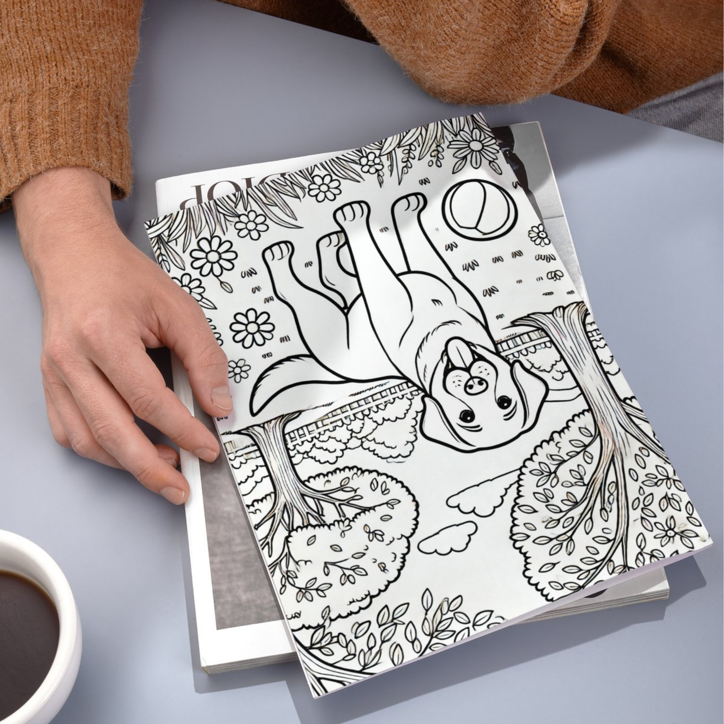 Labrador colouring sheet pack - 5 designs, 20 sheets, dog mum gift, Kids and Adult colouring pack