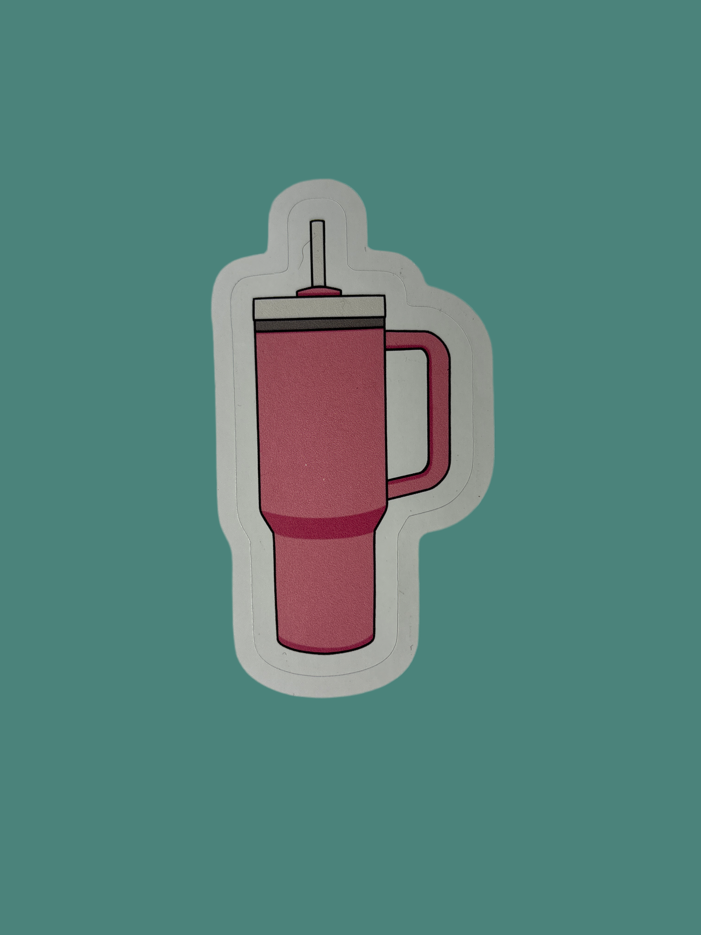 Pink drinking cup individual sticker