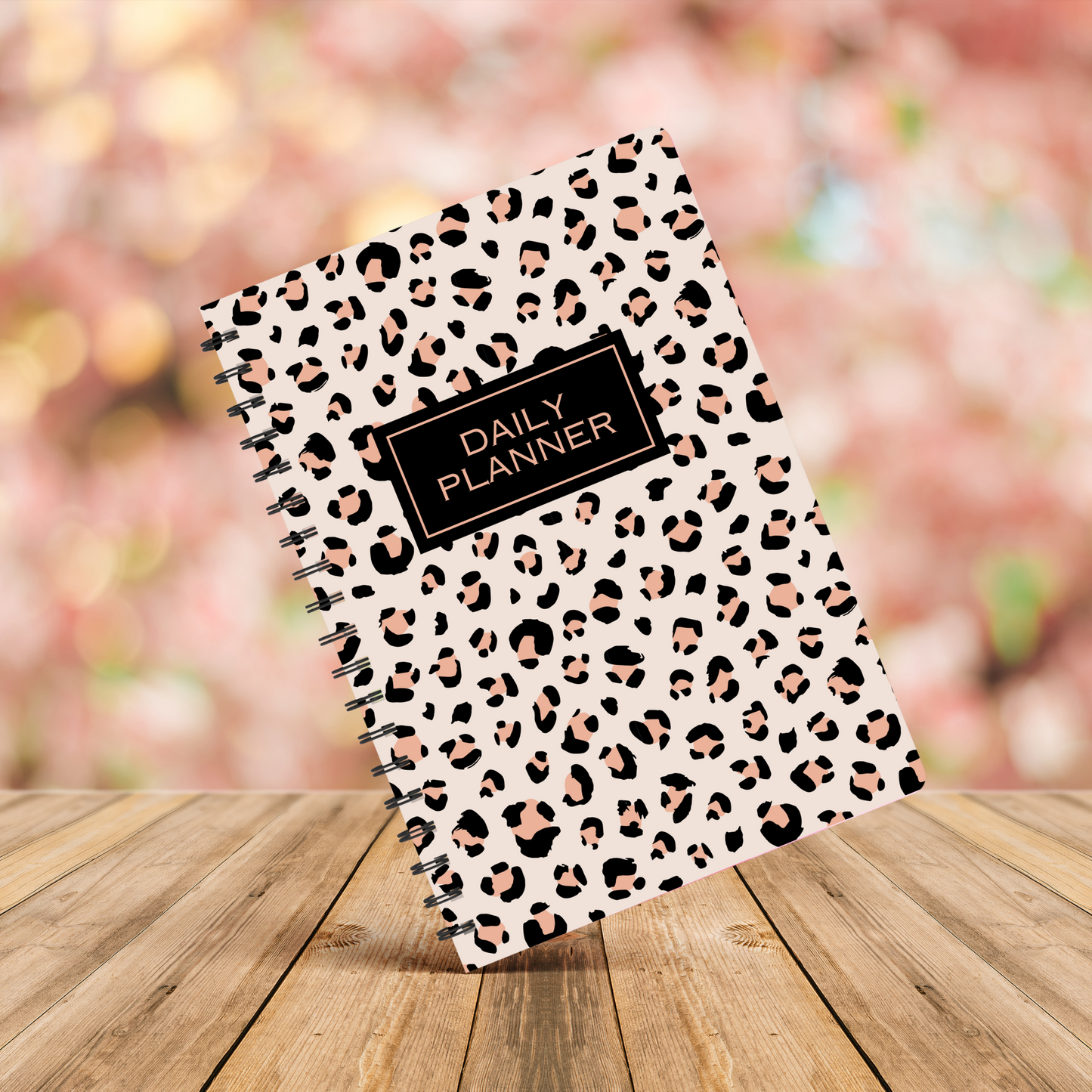 Rose Gold Animal Print Daily Planner A5 or A4 inserts, Floral notebook, Planner notepad, Work student daily planner