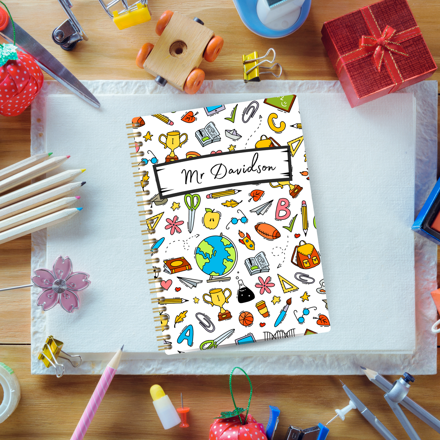 Personalised Teacher/ School Assistant Notebook A5 or A4 sizes, End of term gift, Teacher Notebooks stationery