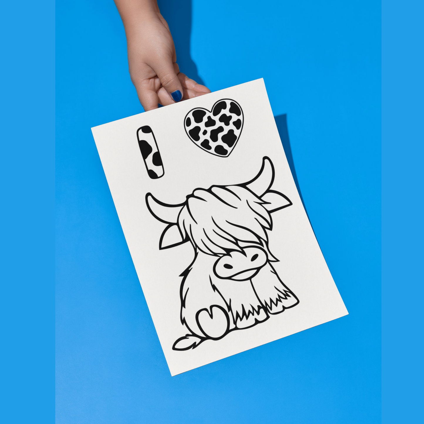 Highland Coo colouring sheet pack - 5 designs, 20 sheets, Scotland gift, Kids and Adult colouring pack, colouring stationery