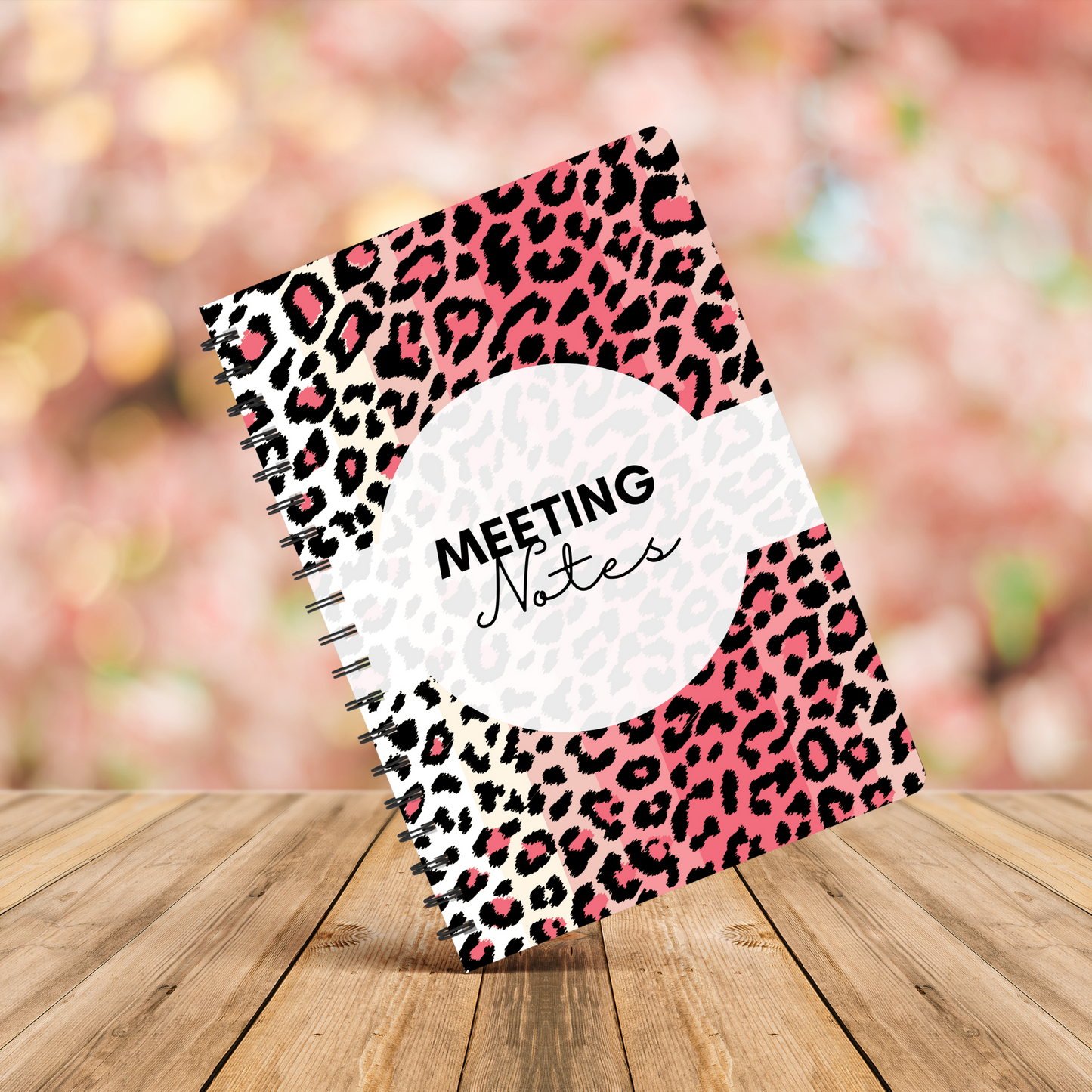 Meeting Notes Book Pink Animal Print A5 or A4, Meeting Agenda Notes, Printed lined inserts, work stationery organiser