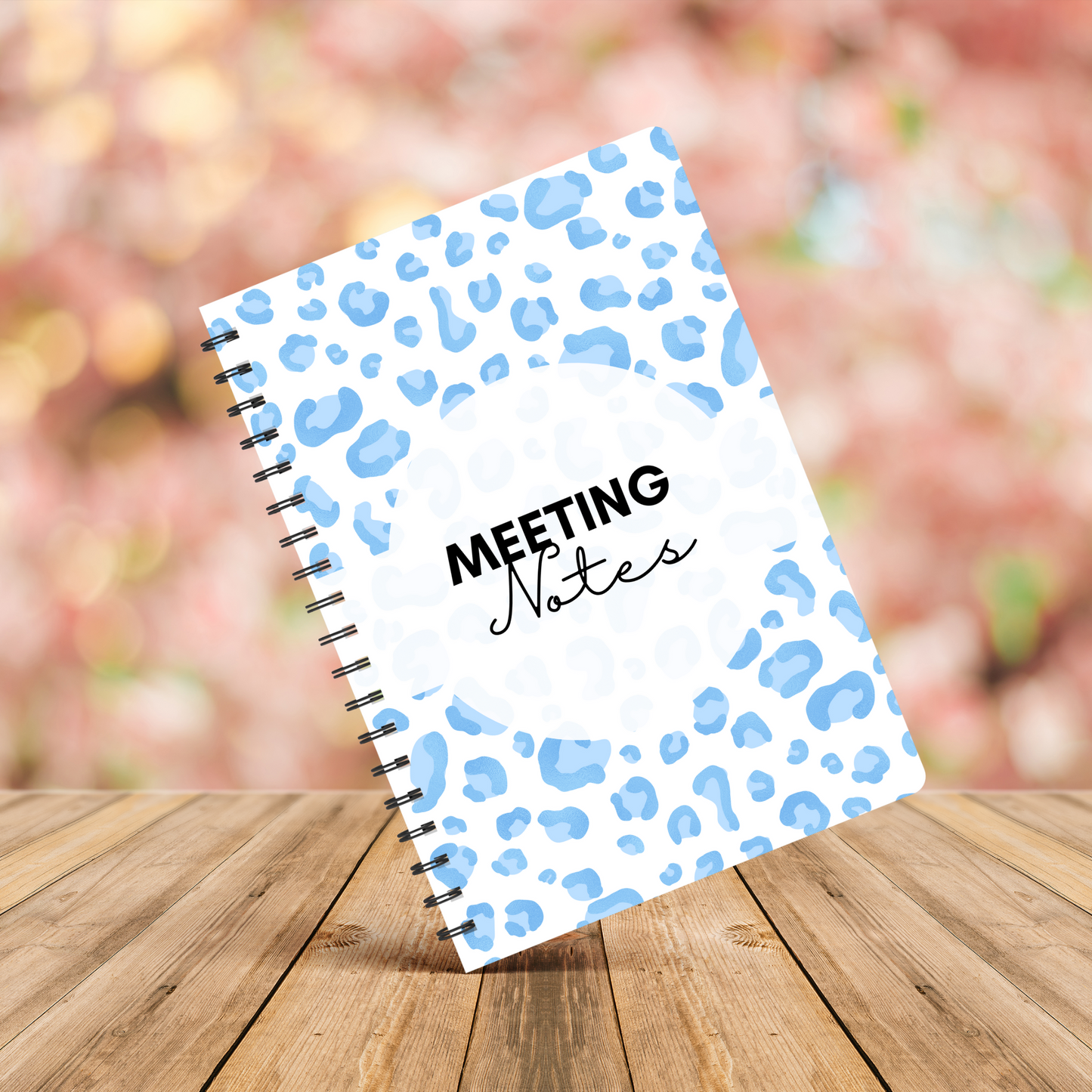 Meeting Notes Book Baby Blue Animal Print A5 or A4, Meeting Agenda Notes, Printed lined inserts, work stationery organiser