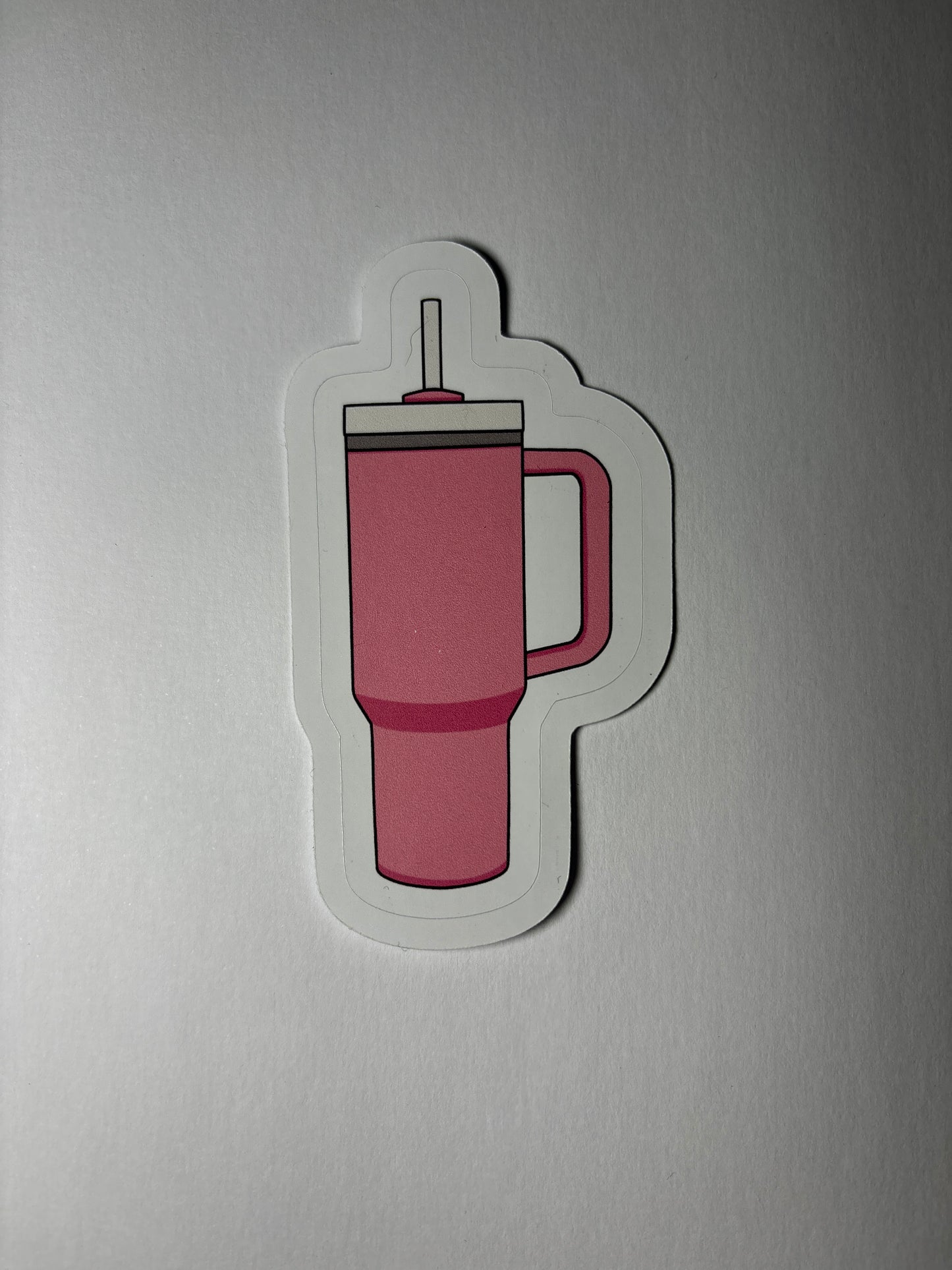 Pink drinking cup individual sticker