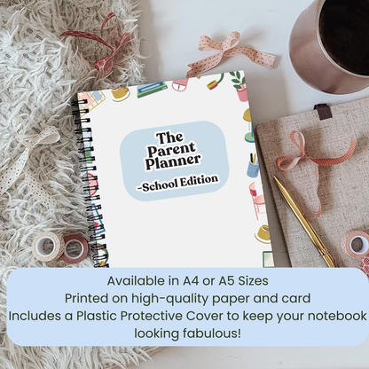 Parent Planner Notebook,, Organise all your school details in one place, School Organiser, back to school essentials