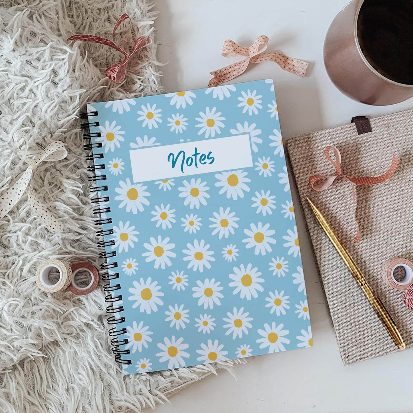 Blue Daisy Notebook A4 - Card Cover