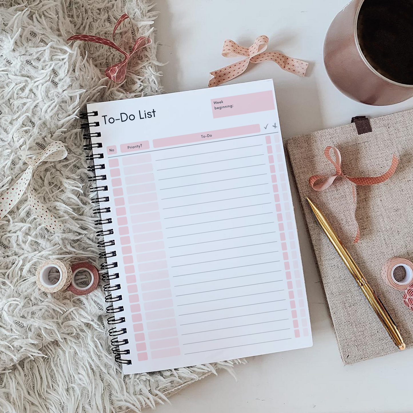 Floral To Do List Notebook - A5