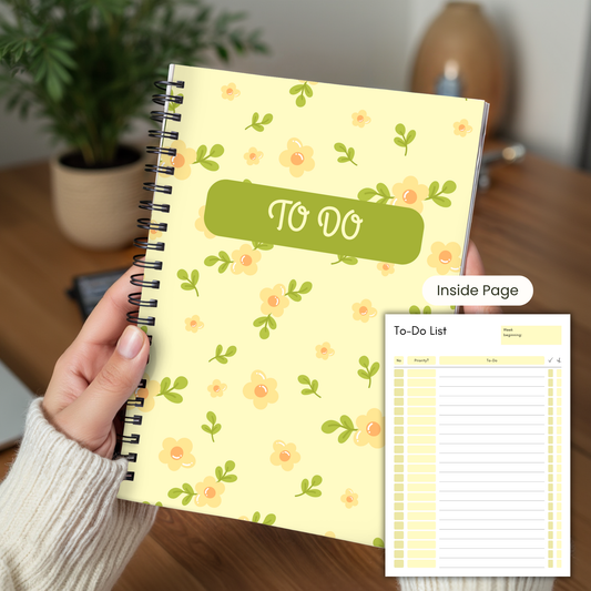 Ditsy Bloom To-Do List Notebook – A5 or A4 Weekly Planner, back to school notebook, work to do list notepad