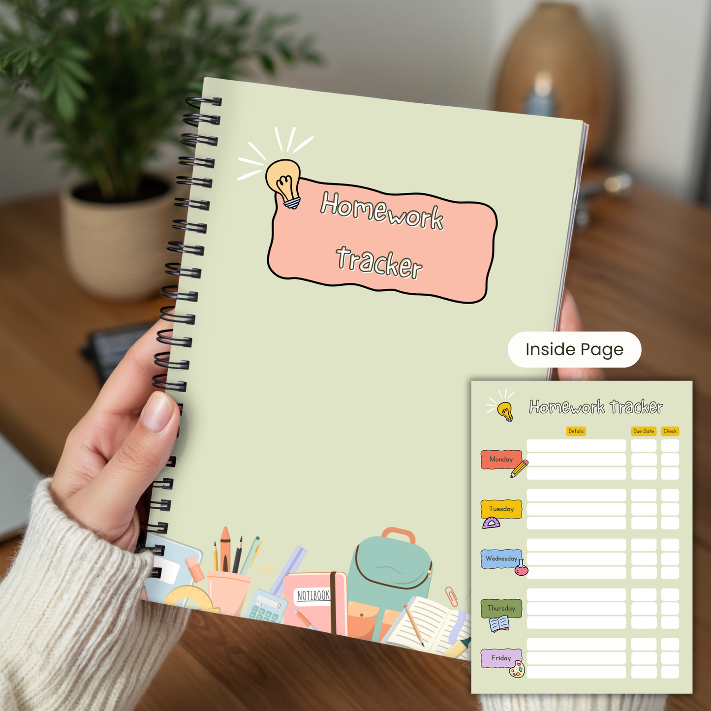 Homework Tracker Notebook, Study aid notebook, homework organiser, back to school 2025, Planner notebook A5 or A4, pupil class organisation