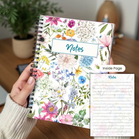 Dainty Floral Notebook A5 or A4, Cute Work Stationery, Floral Notebook, Back to School notebooks, cute stationery