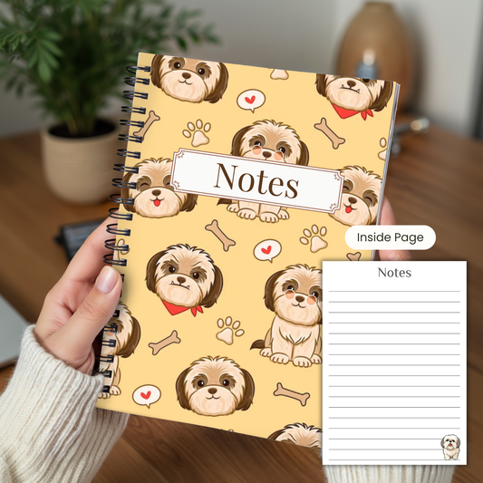 Shih Tzu Notebook A5 or A4, Dog mum gift, Shih Tzu notebook stationery for work, student notebook, Shih Tzu mum