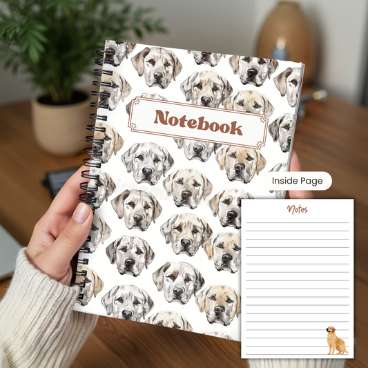 Golden Retriever Notebook A5 or A4, Dog mum gift, Golden lab notebook stationery for work, student notebook