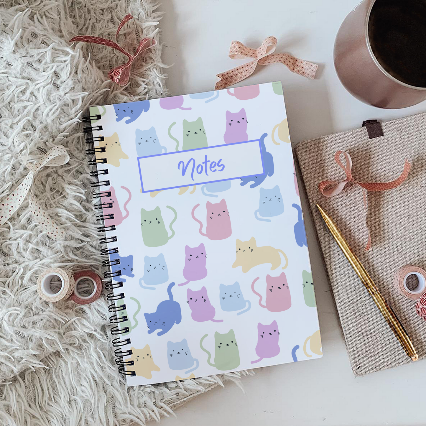 Pastel Cats Notebook A4 - Card Cover