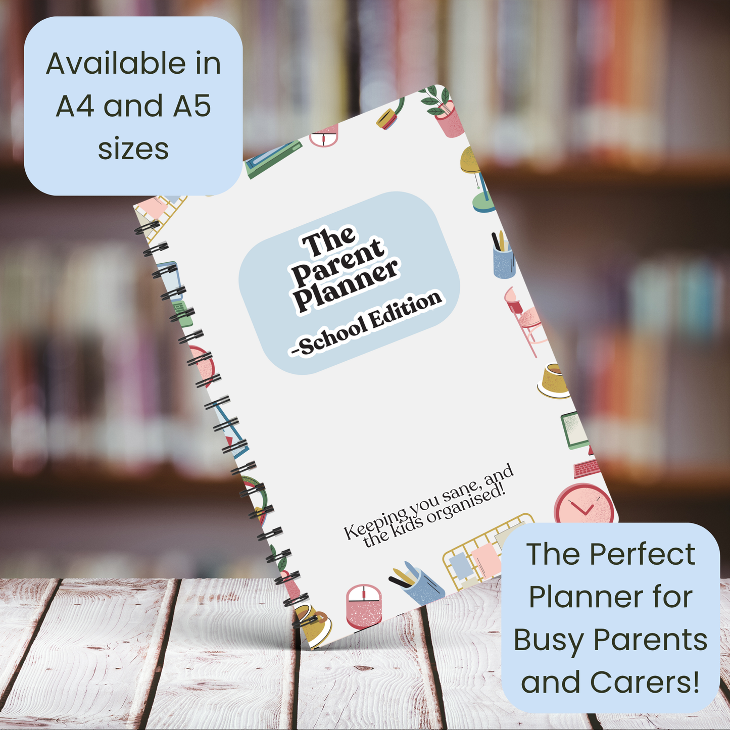 Parent Planner Notebook,, Organise all your school details in one place, School Organiser, back to school essentials
