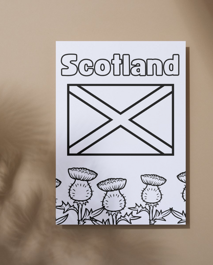 Scotland colouring sheet pack - 5 designs, 20 sheets