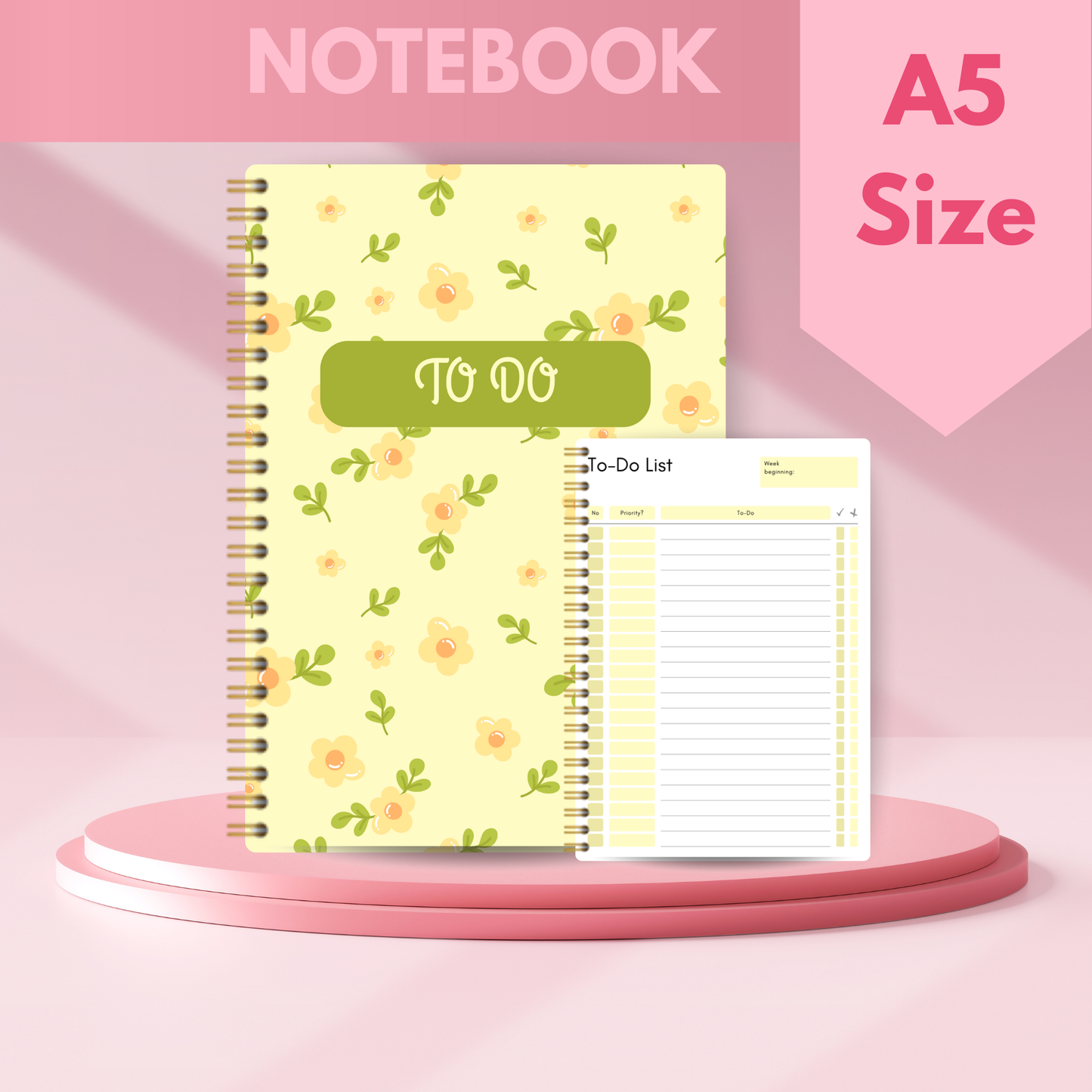 Ditsy Bloom To-Do List Notebook – A5 Weekly Planner