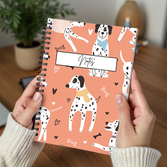 Dalmatian Orange Pattern Notebook A5 - Card Cover
