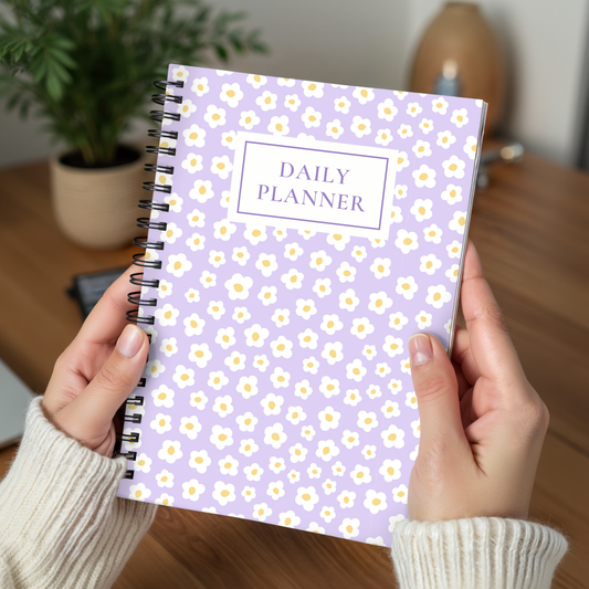 Lilac Daisies Daily Planner A5 - Card Cover