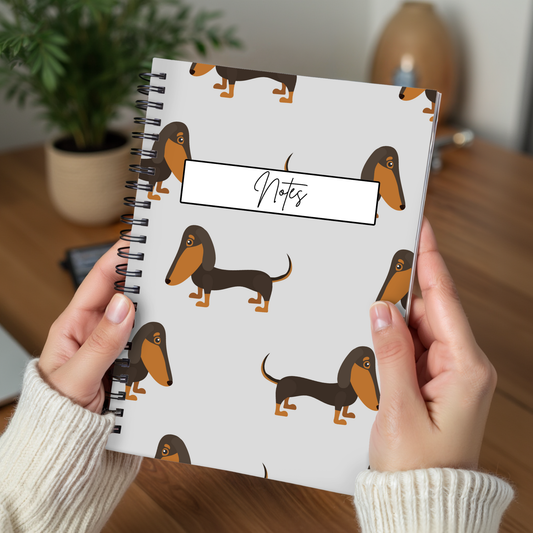 Dachshund Cute Notebook A5 - Card Cover