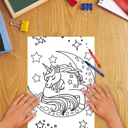Unicorns colouring sheet pack - 5 designs, 20 sheets, Kids and Adult colouring pack, bespoke colouring sheet stationery
