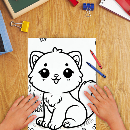 Kittens colouring sheet pack - 5 designs, 20 sheets, Kids and Adult colouring pack, cat mum gift