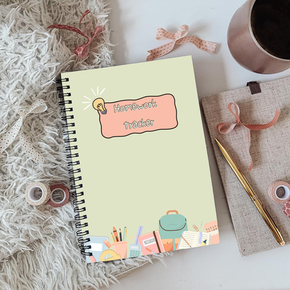 Homework Tracker Notebook, Study aid notebook, homework organiser, back to school 2025, Planner notebook A5 or A4, pupil class organisation