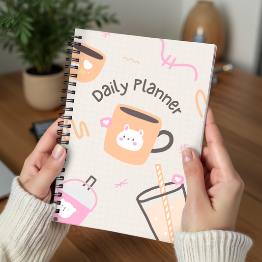 Cute Bear Beige Daily Planner A5 - Card Cover