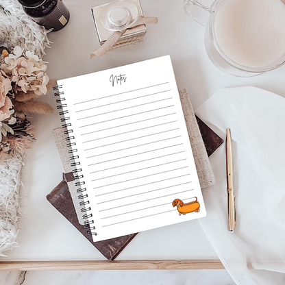 Dachshund Pink Notebook A4 - Card Cover